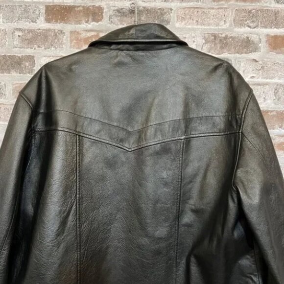 EUC!! Wilsons Leather M Julian Black Leather Jacket Quilted Lining Zip Front M‎ - Picture 6 of 7